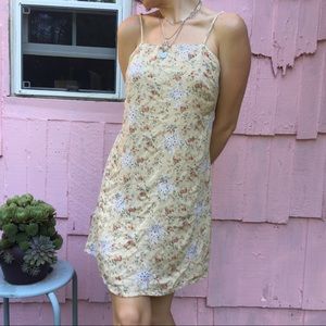 American Eagle Yellow Floral Mini Dress Size XS Cottagecore